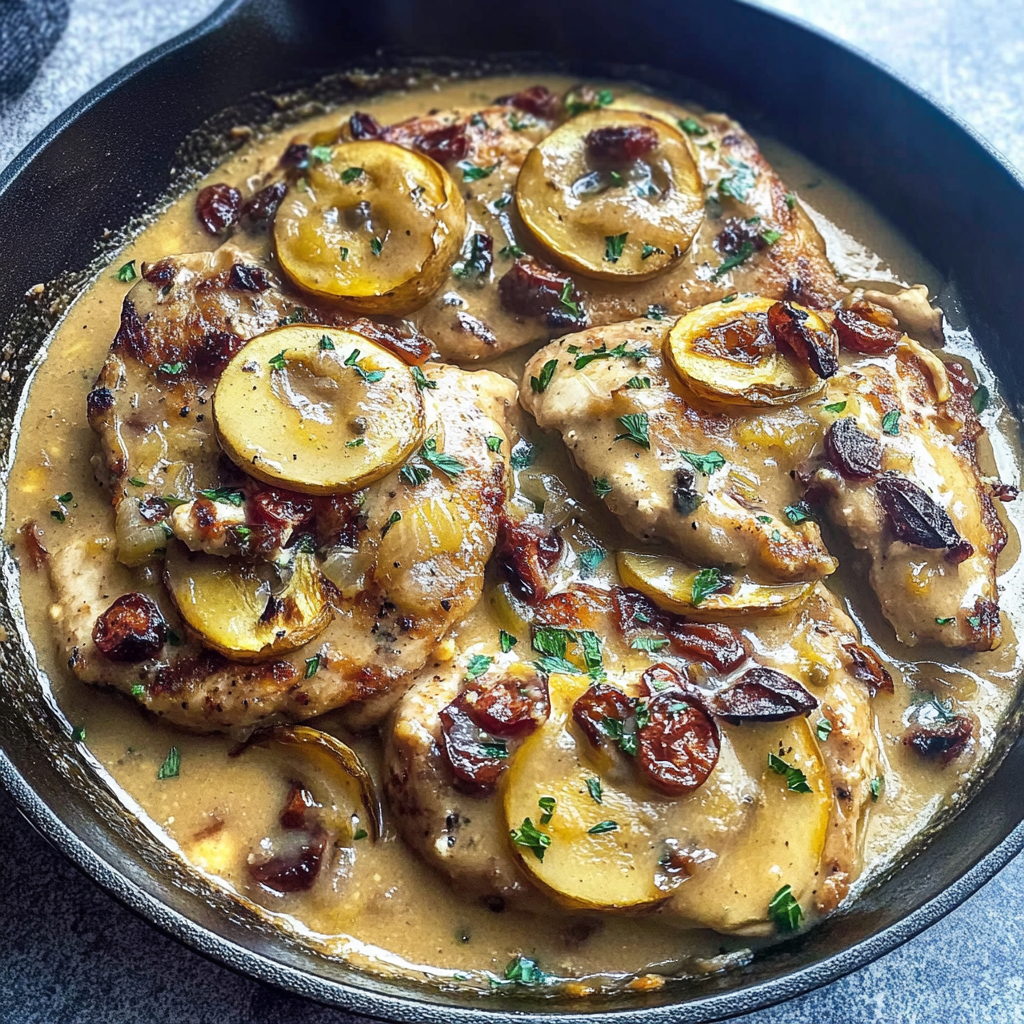 Recipe preparation for creamy cider chicken