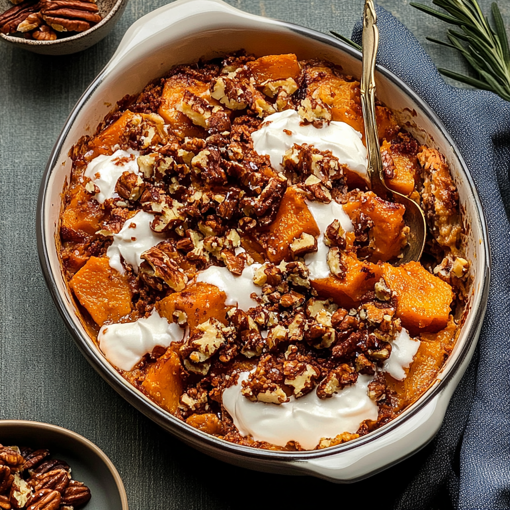 Recipe preparation for Southern Maple Sweet Potato Casserole