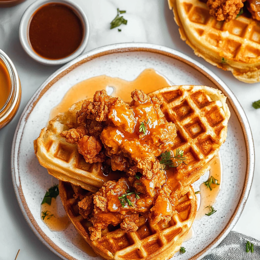 Recipe preparation for Chicken and Waffles