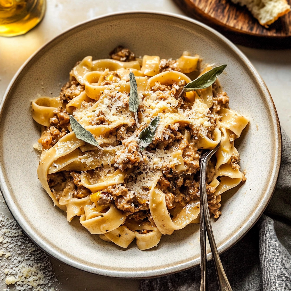 Recipe preparation for White Bolognese Sauce