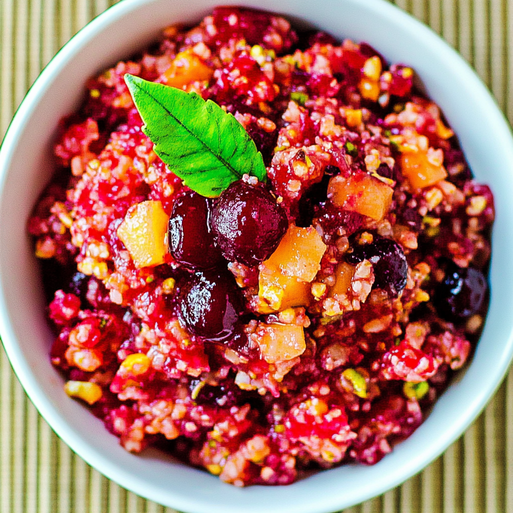 Recipe preparation for Cranberry-Orange Relish with Pistachios