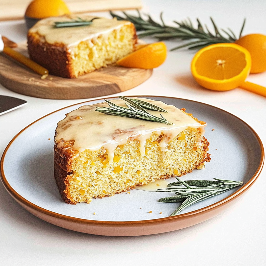 Recipe preparation for Almond Flour Olive Oil Cake with Rosemary