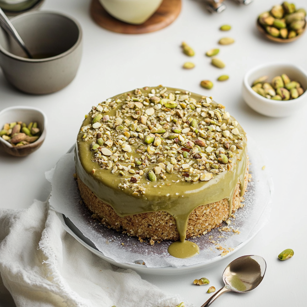 Recipe preparation for Vegan Pistachio Coffee Cake