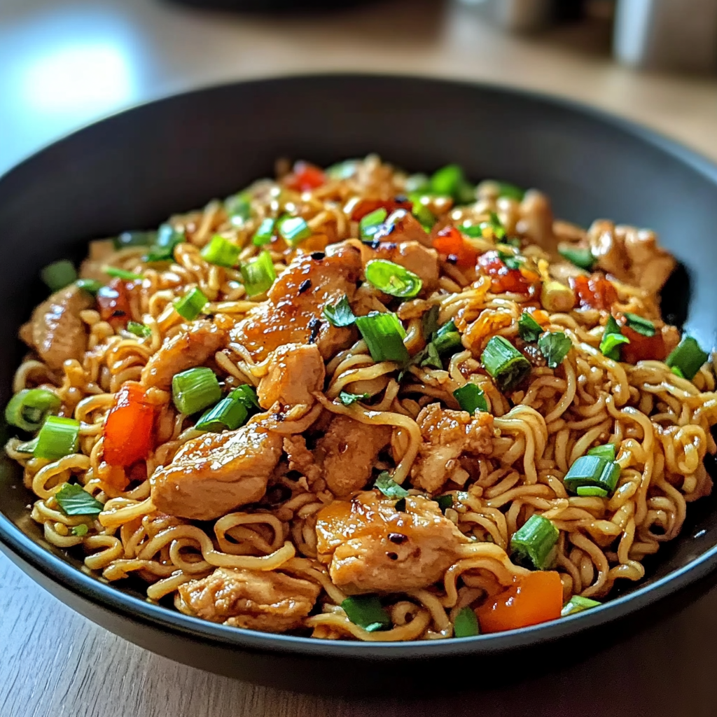 Recipe preparation for Chicken Ramen Stir Fry