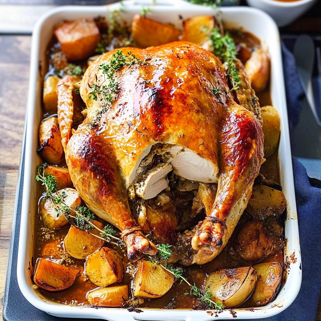 Recipe preparation for One-Pan Roast Turkey