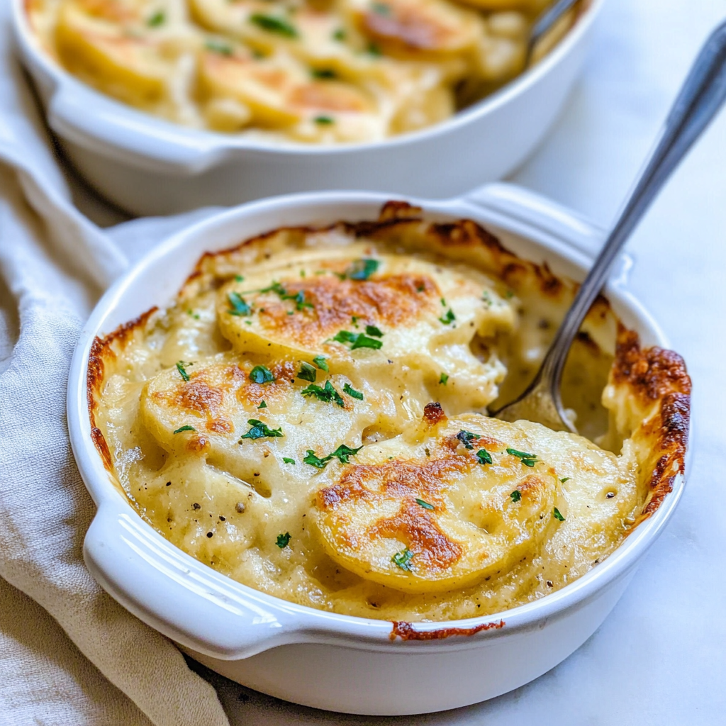 Recipe preparation for Potatoes Au Gratin
