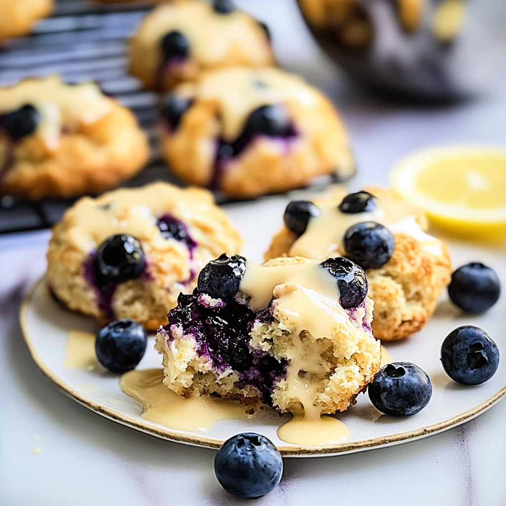 Recipe preparation for Blueberry Biscuits