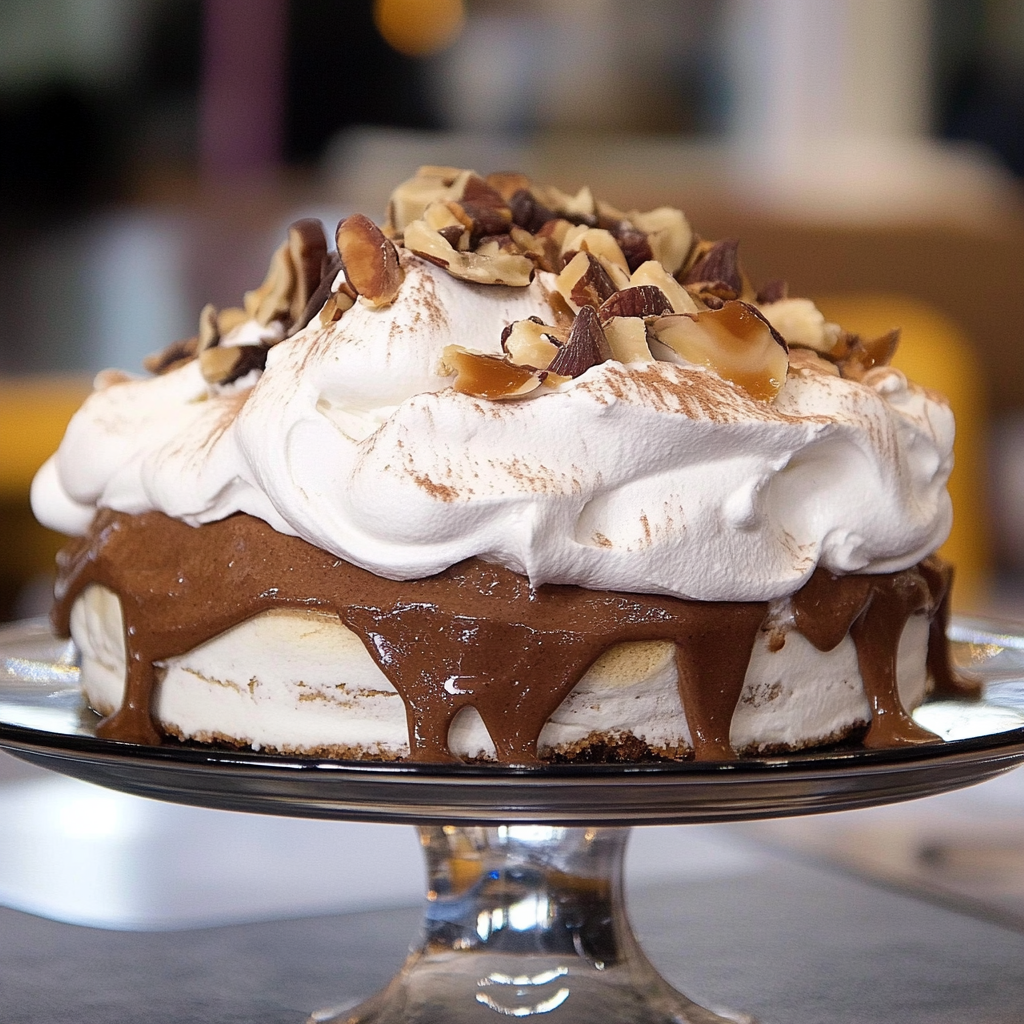 Recipe preparation for Martha's Pecan Meringue Cake