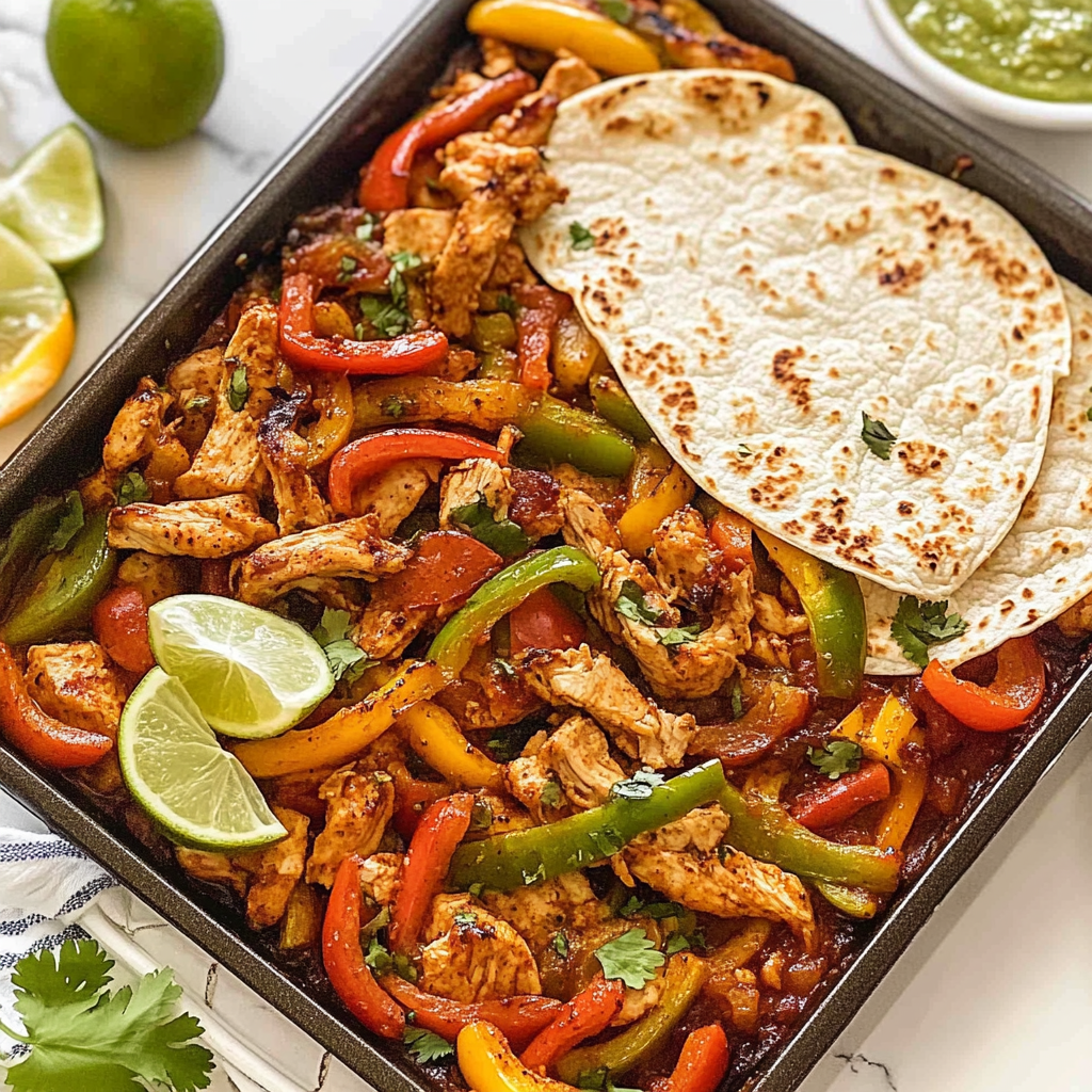 Recipe preparation for Sheet Pan Chicken Fajitas