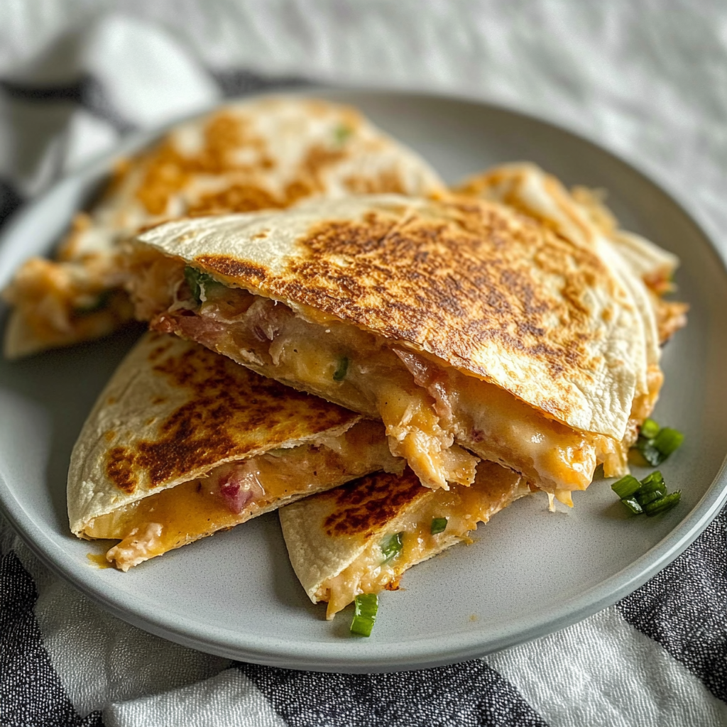 Recipe preparation for Tuna Melt Quesadilla
