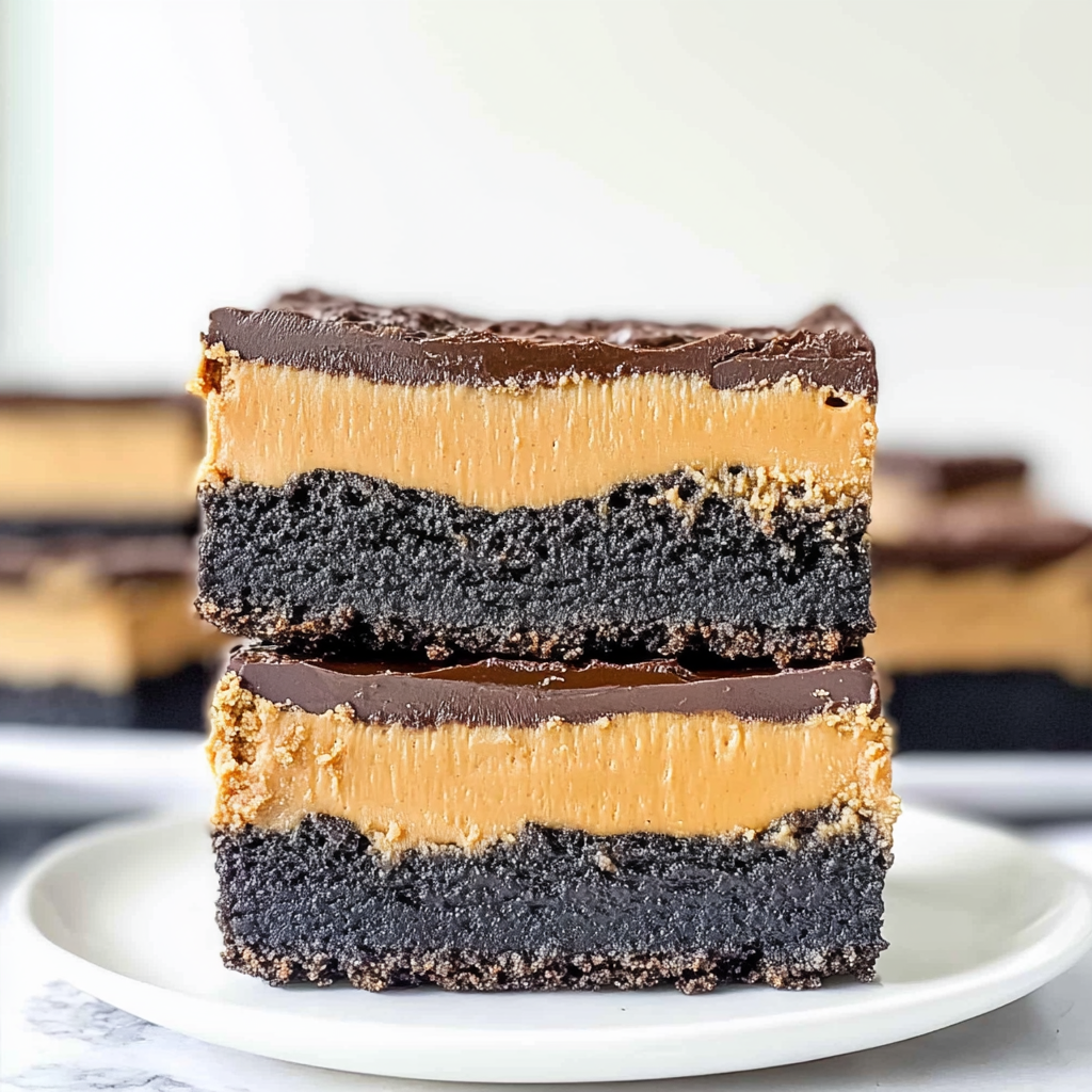 Recipe preparation for Peanut Butter Oreo Bars