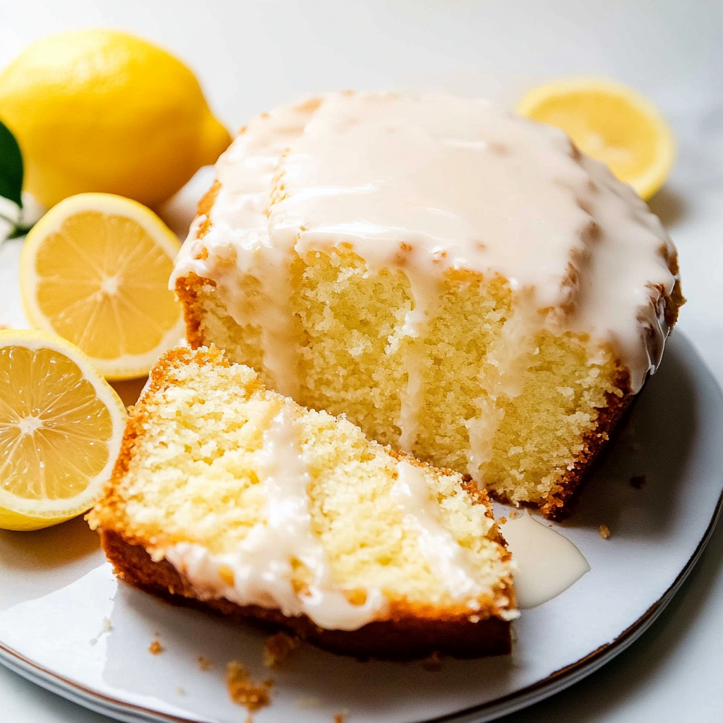 Recipe preparation for Lemon Pound Cake with Glaze