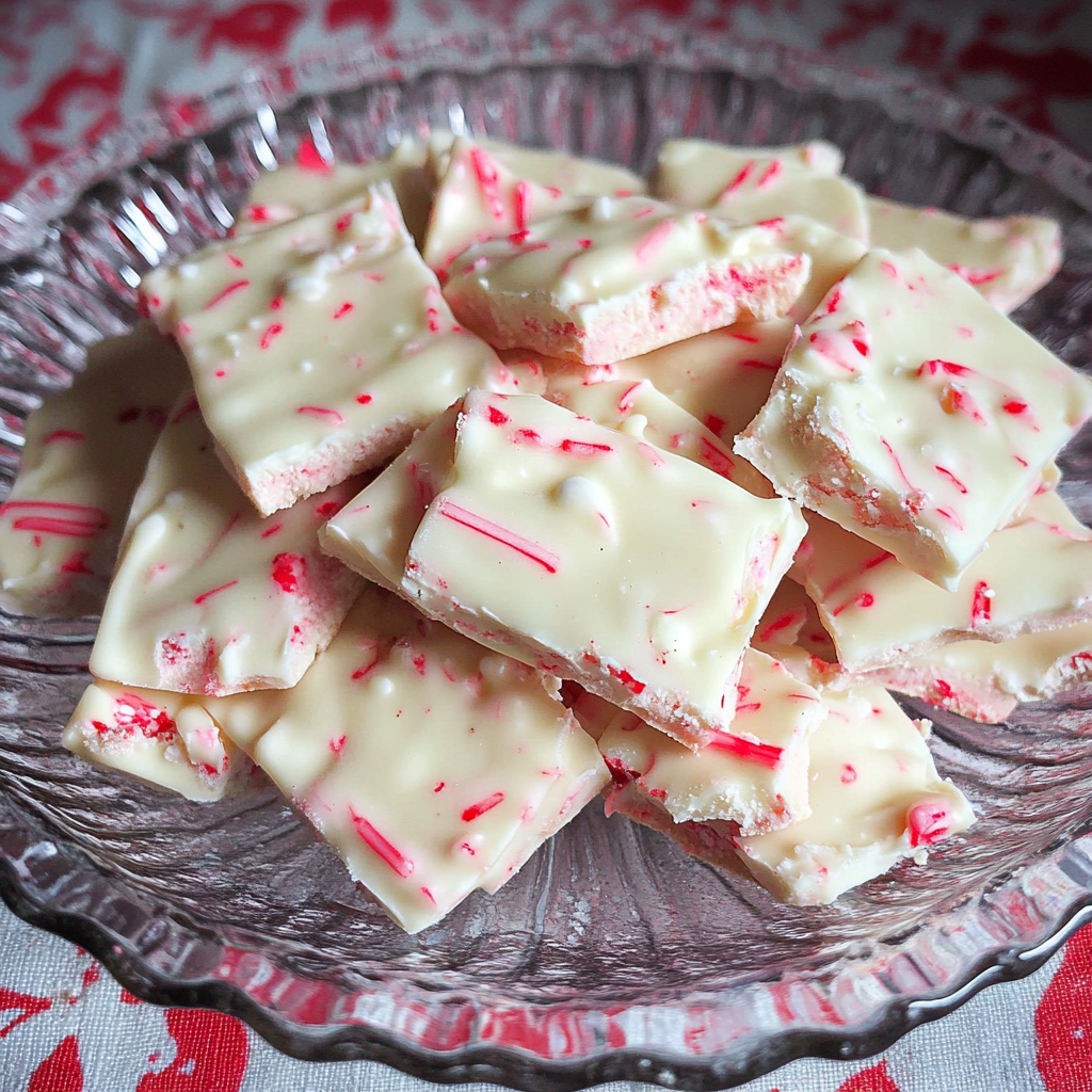 Recipe preparation for White Chocolate Peppermint Bark