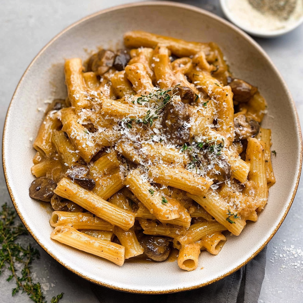 Recipe preparation for French Onion Pasta