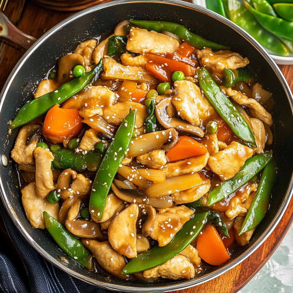 Recipe preparation for Moo Goo Gai Pan Chinese Stir Fry