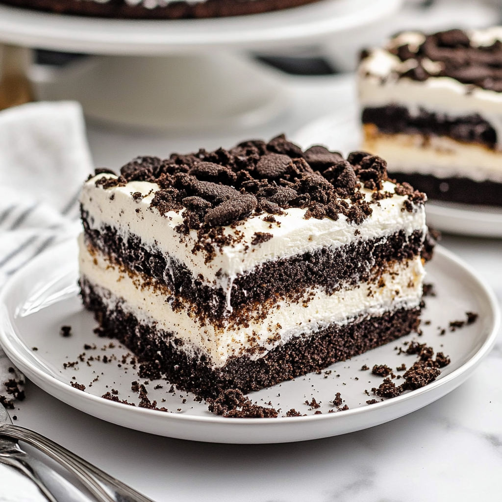 Recipe preparation for No-Bake Oreo Delight