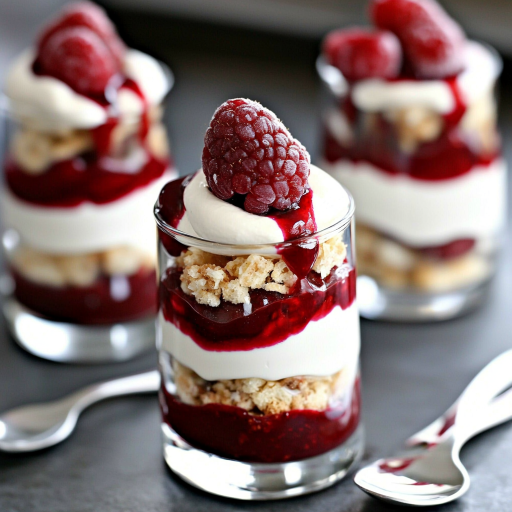 Recipe preparation for Mini No-Bake Lemon and Berry Parfaits