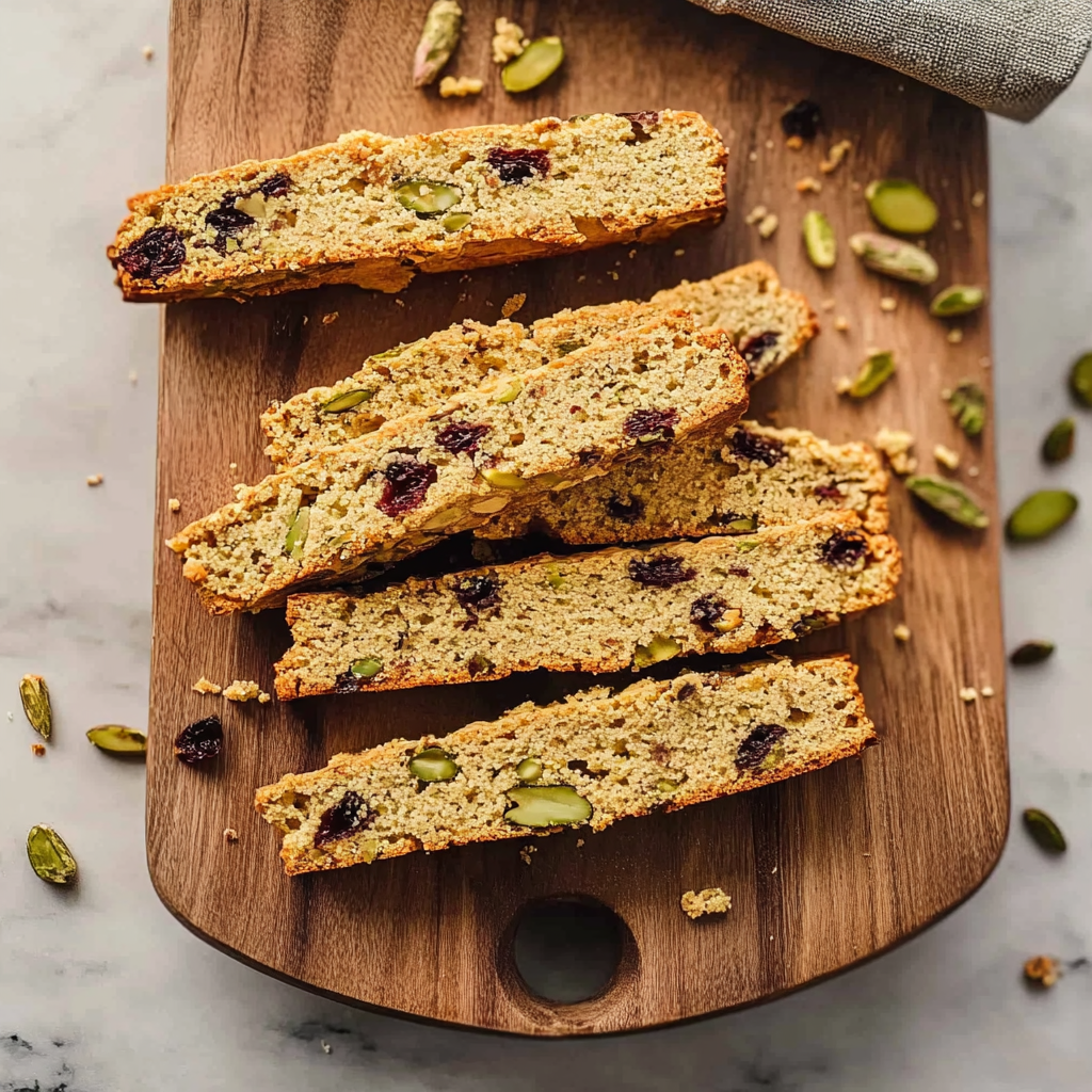 Recipe preparation for Cranberry Pistachio Biscotti Bites