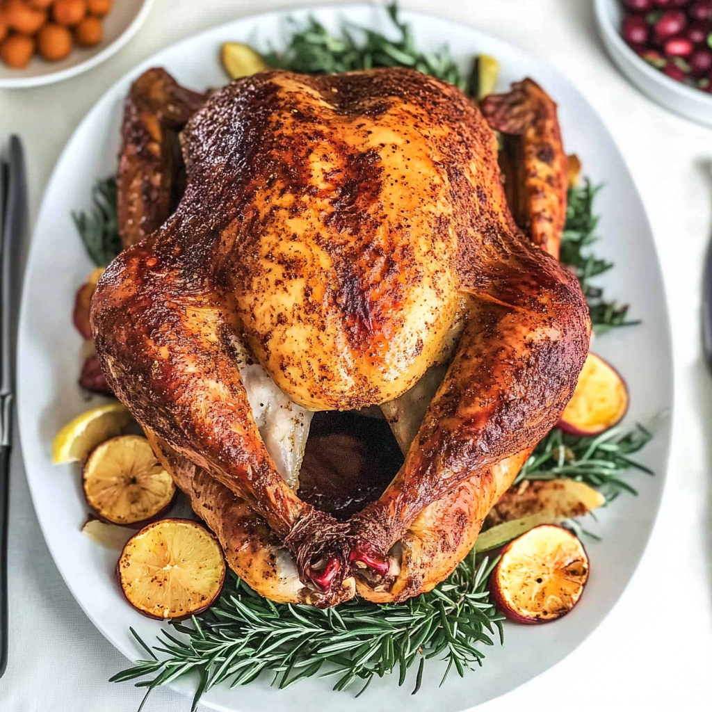 Recipe preparation for Succulent Smoked Turkey