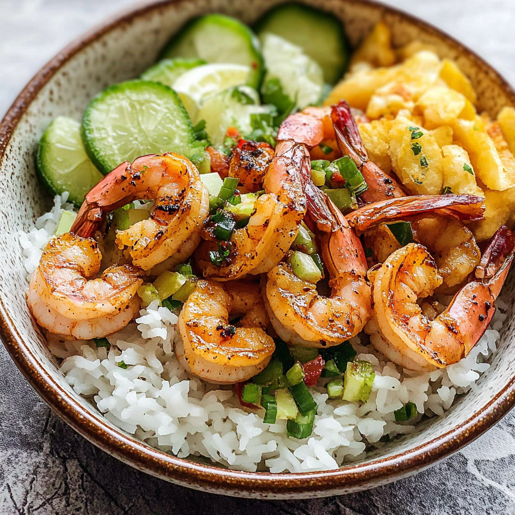 Recipe preparation for Chili Lime Shrimp Rice Bowls