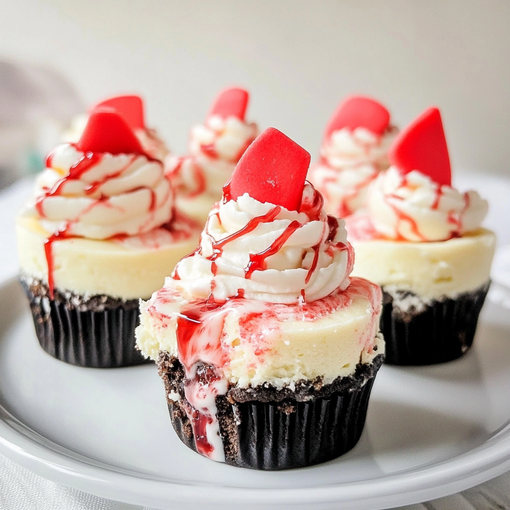 Recipe preparation for Peppermint Swirl Cheesecake Cups