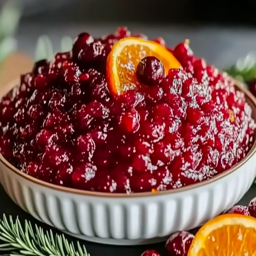 Recipe preparation for Cranberry Orange Relish