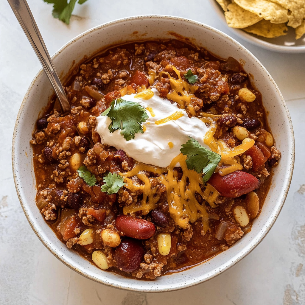 Recipe preparation for smoky skillet chili