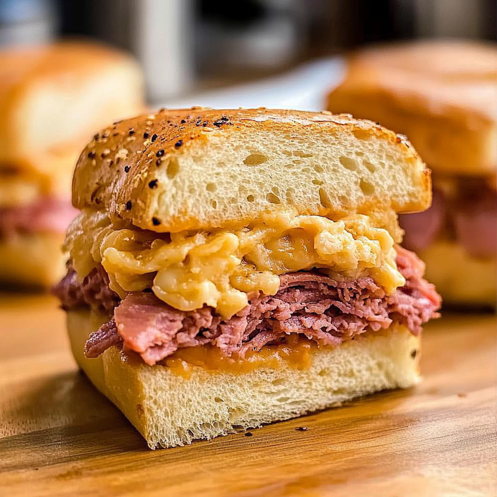 Recipe preparation for Reuben Sandwich Sliders