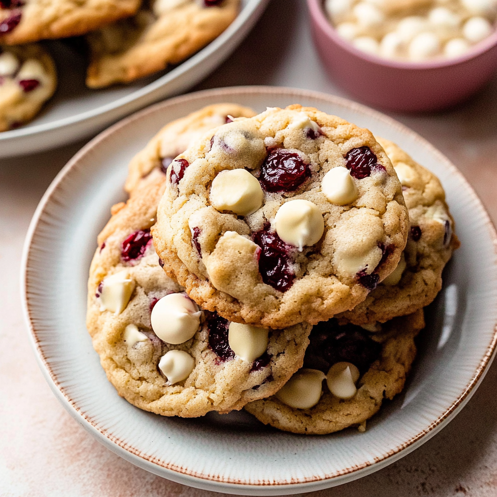 Recipe preparation for white chocolate cranberry cookies