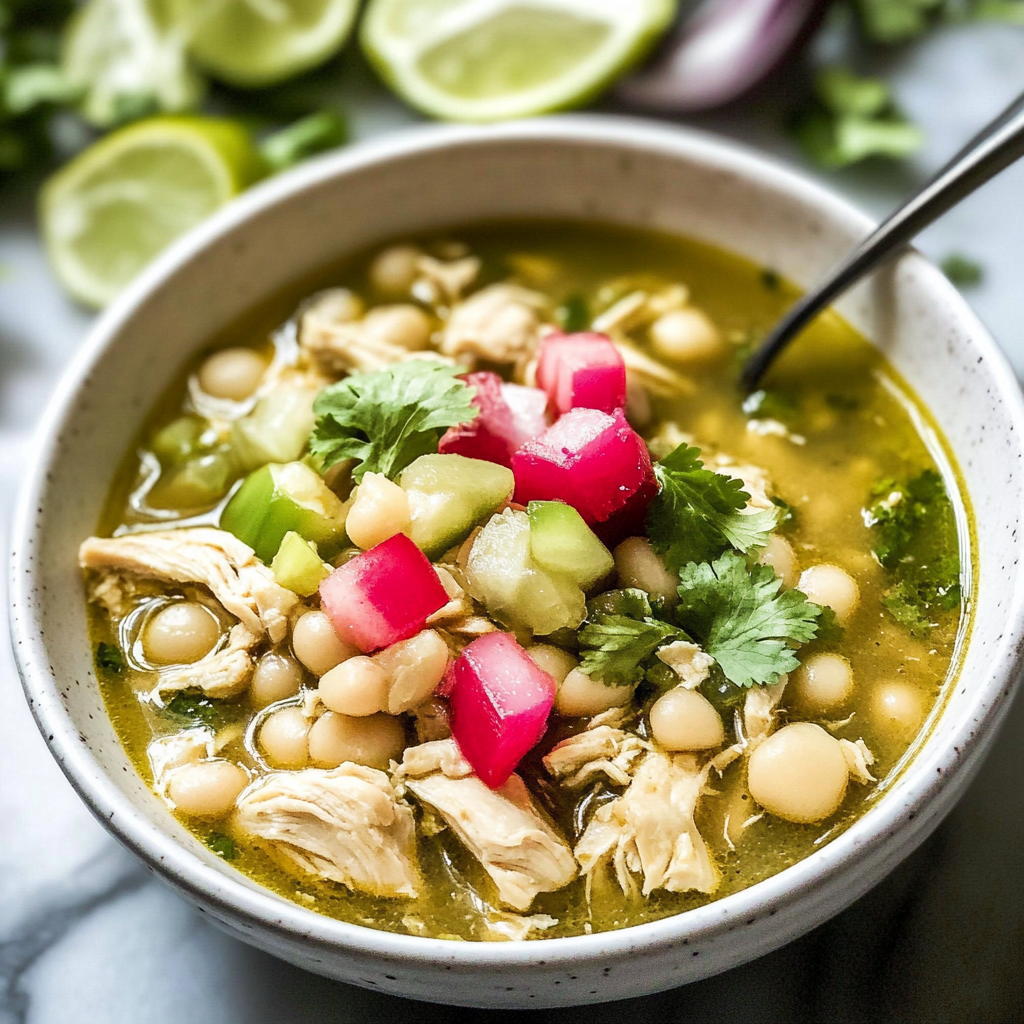 Recipe preparation for Crockpot Mexican Chicken Pozole Verde