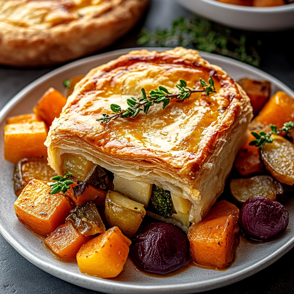 Recipe preparation for Roasted Autumn Vegetable Pot Pies