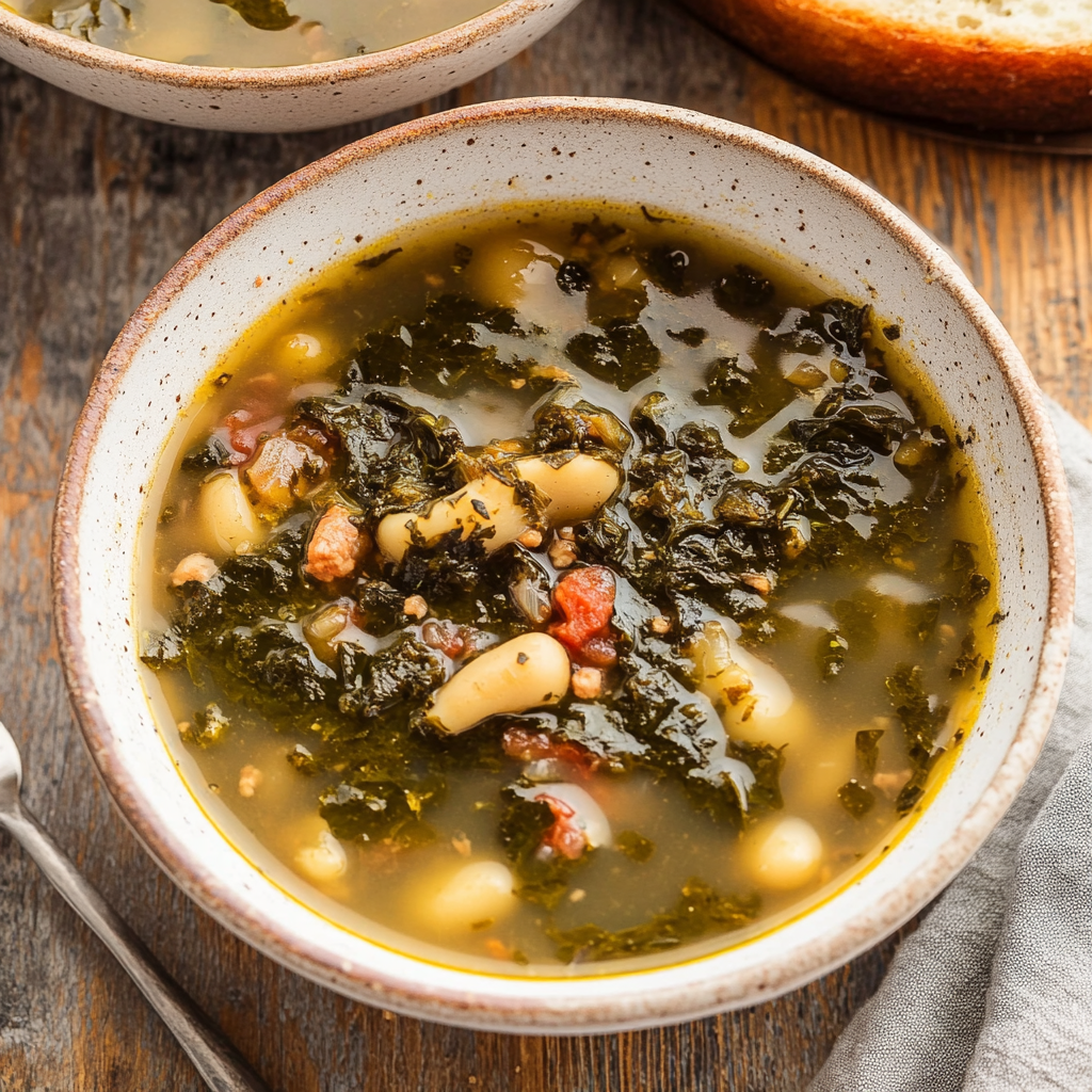 Recipe preparation for turnip green soup