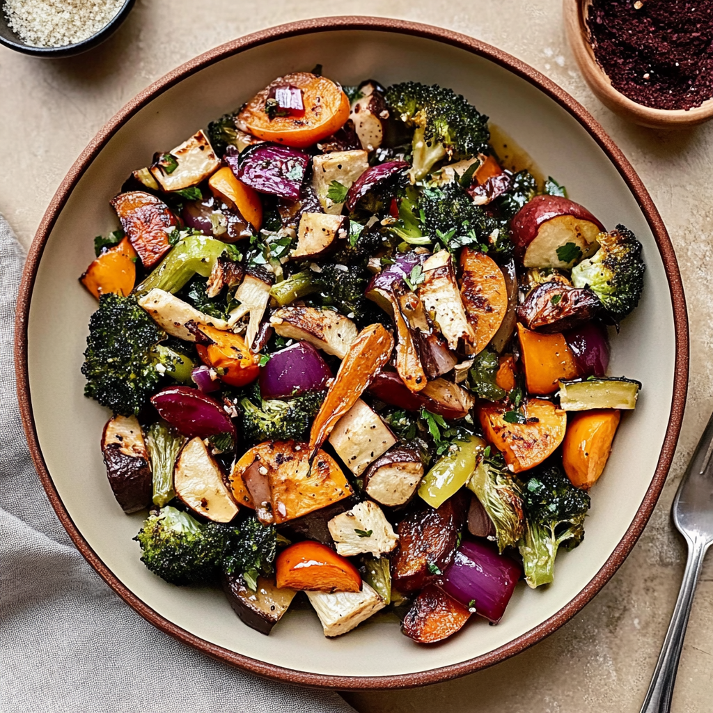 Recipe preparation for Roasted Vegetable Salad