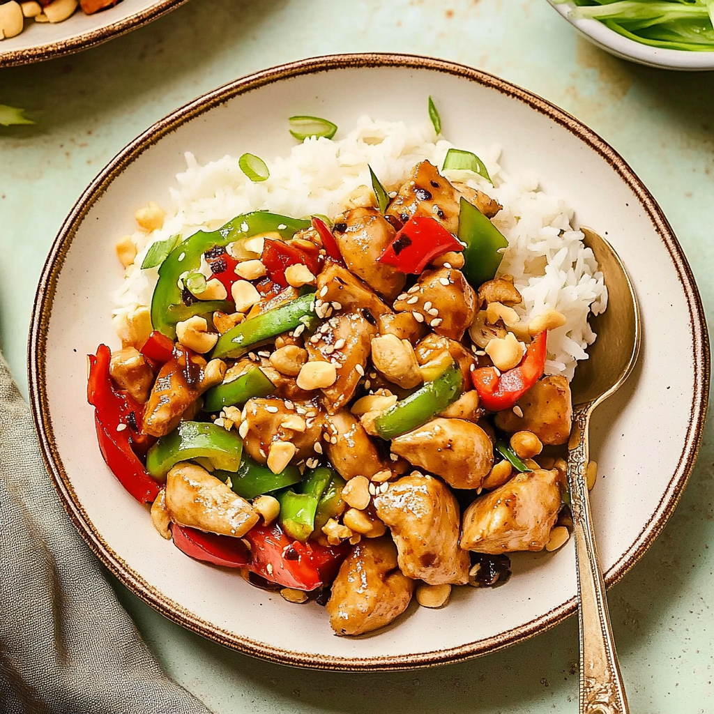 Recipe preparation for Healthy Kung Pao Chicken