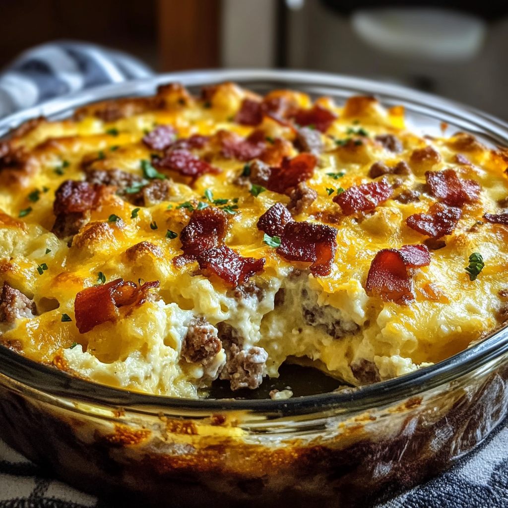 Recipe preparation for Crack Breakfast Casserole