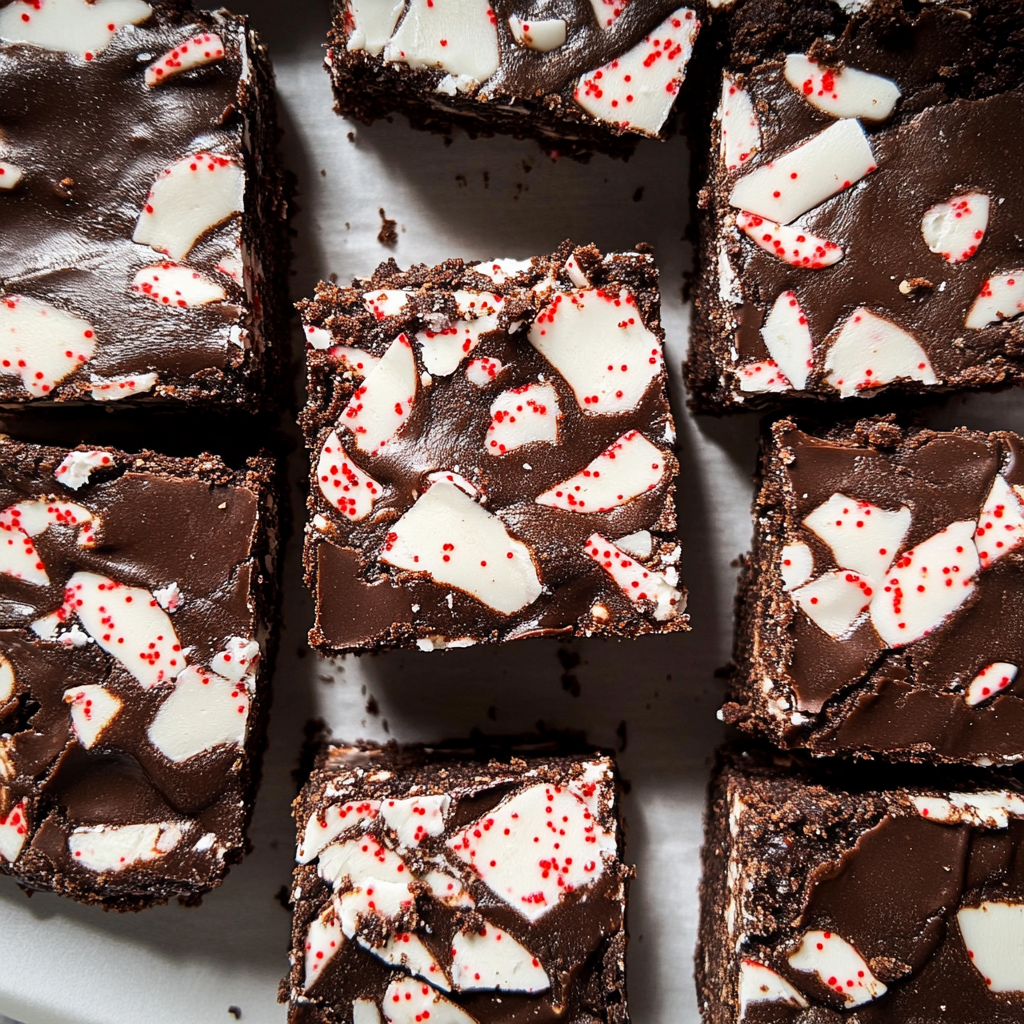 Recipe preparation for Brownie Peppermint Crumble Bars