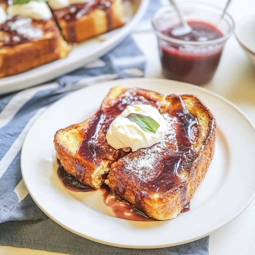 Recipe preparation for Orange and Ricotta Baked French Toast