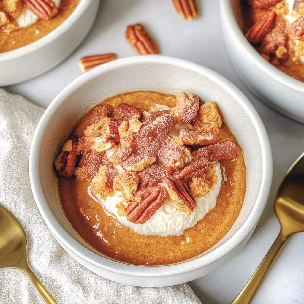 Recipe preparation for Pumpkin Pecan Custard