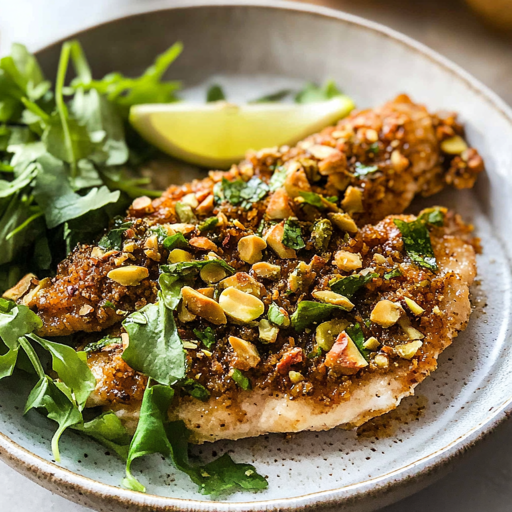 Recipe preparation for Pistachio Chicken