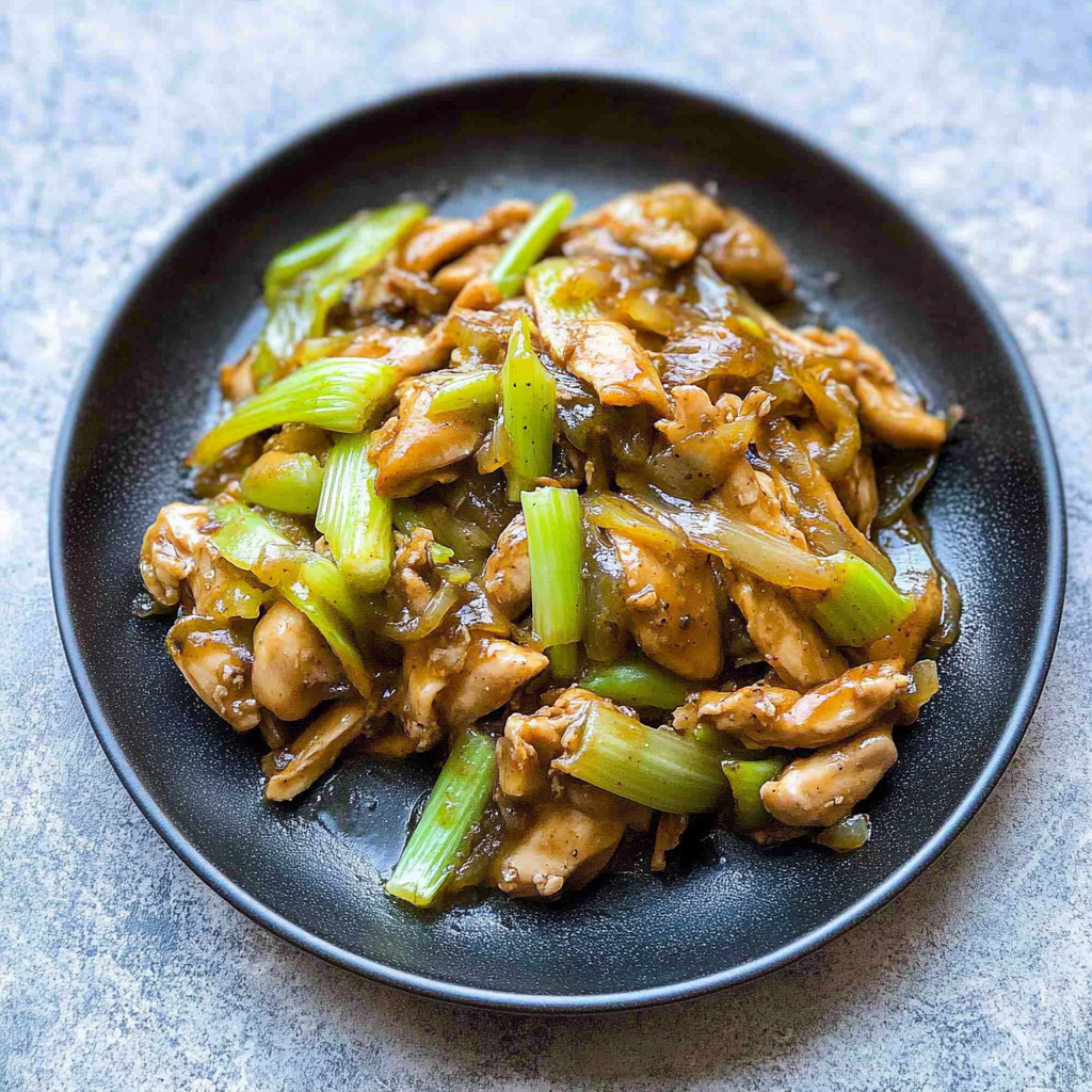 Recipe preparation for Stir-Fried Cumin Chicken and Celery