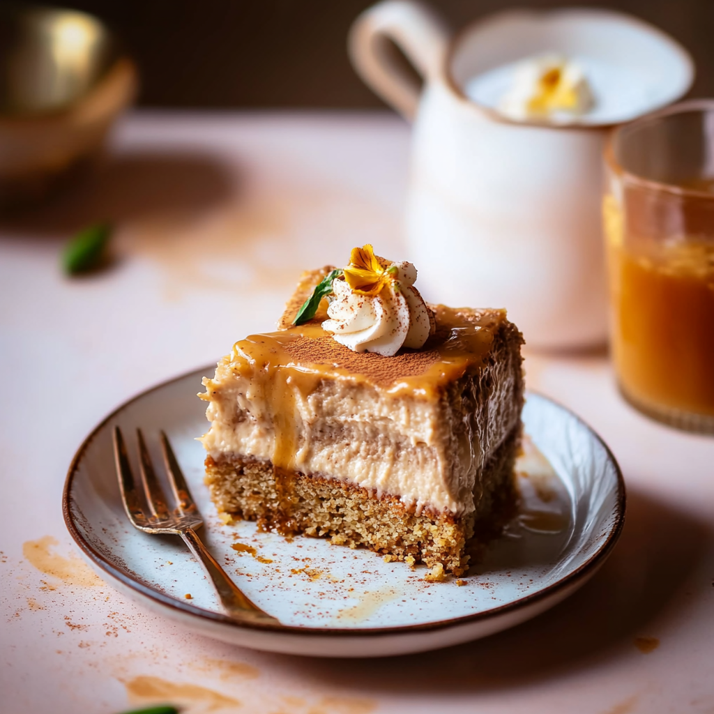 Recipe preparation for Masala Chai Tres Leches Cake