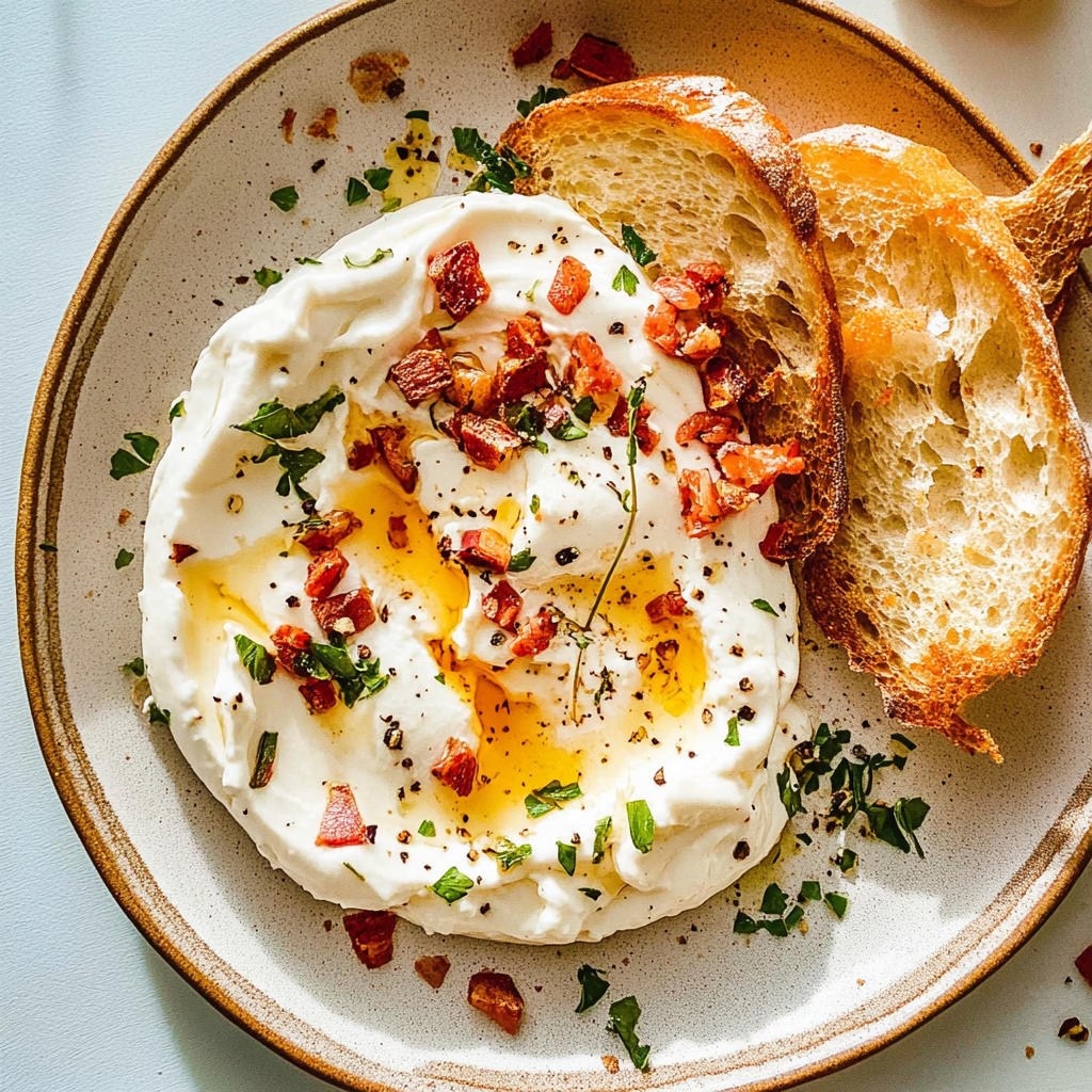 Recipe preparation for Whipped Goat Cheese