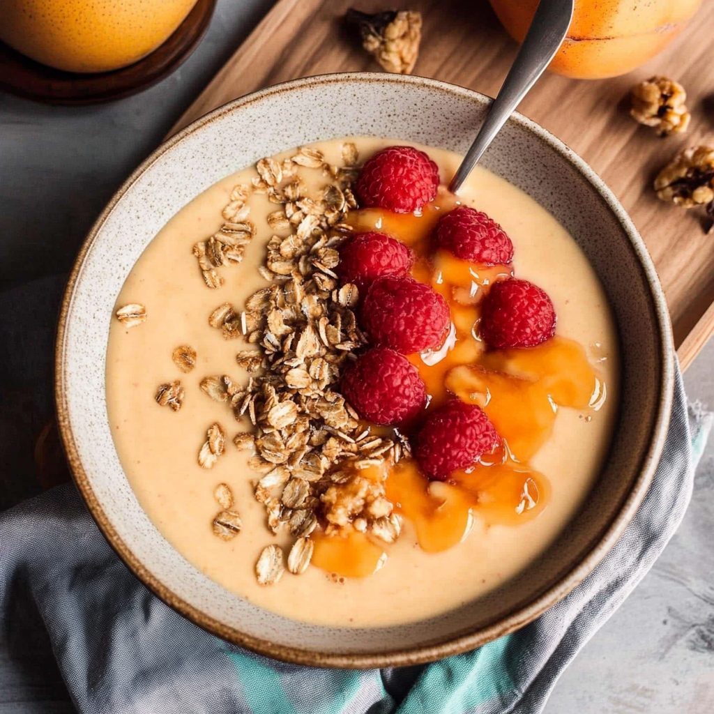 Recipe preparation for Cantaloupe and Banana Smoothie Bowl