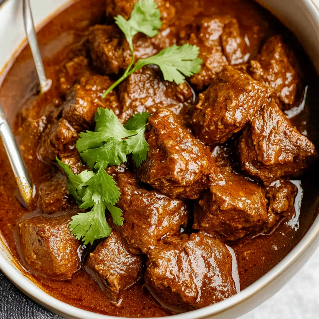 Recipe preparation for Beef Vindaloo