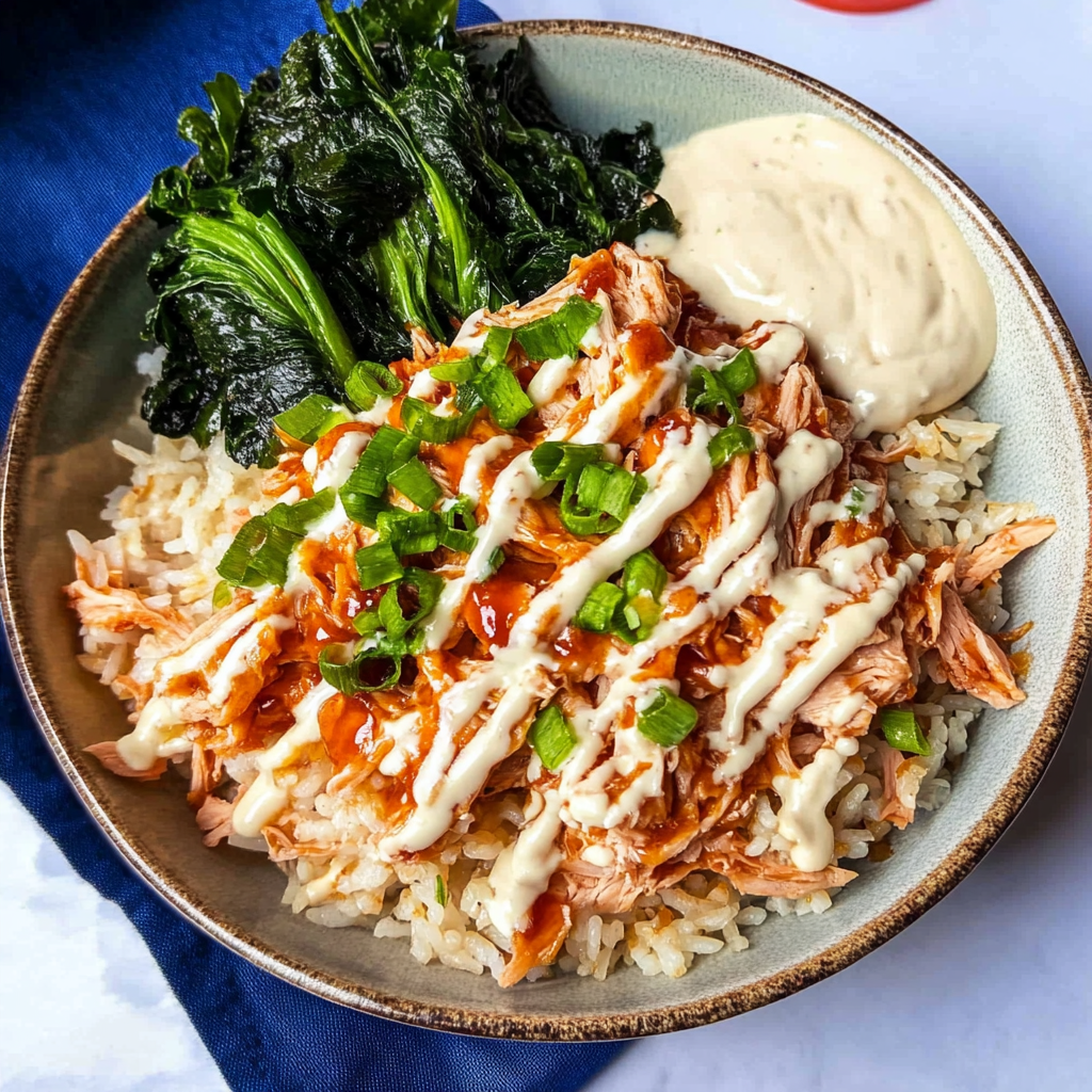 Recipe preparation for TikTok Salmon Bowl with Kewpie Mayo