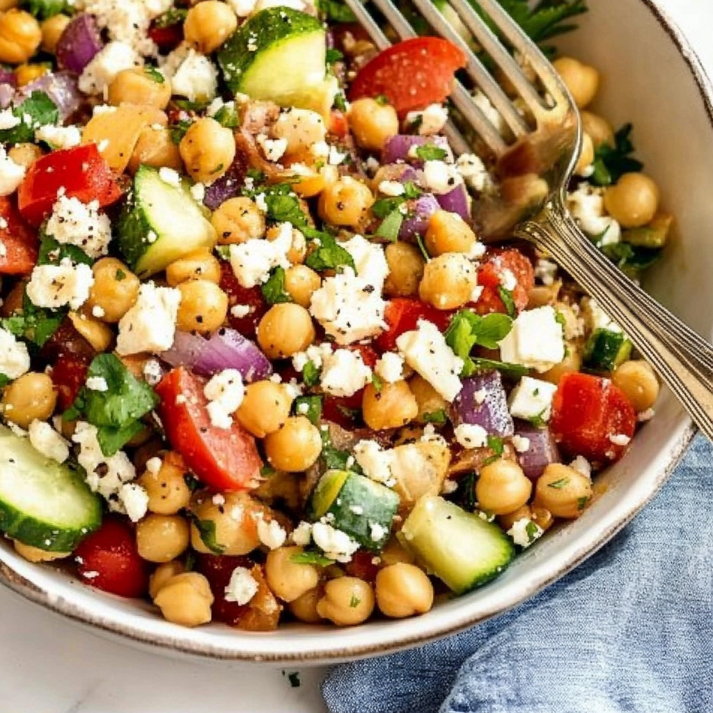 Recipe preparation for Mediterranean Chickpea & Feta Lunch Box