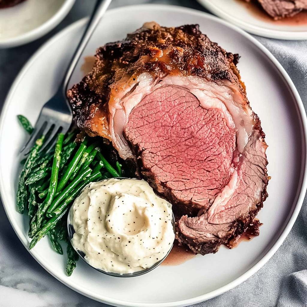 Recipe preparation for Prime Rib Roast with Horseradish Sauce