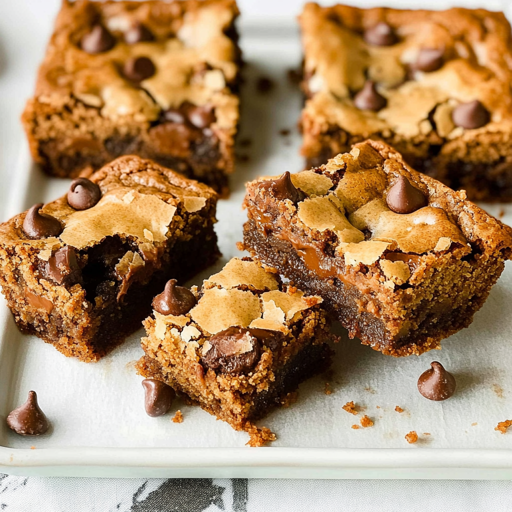 Recipe preparation for Blondies with Chocolate Chips
