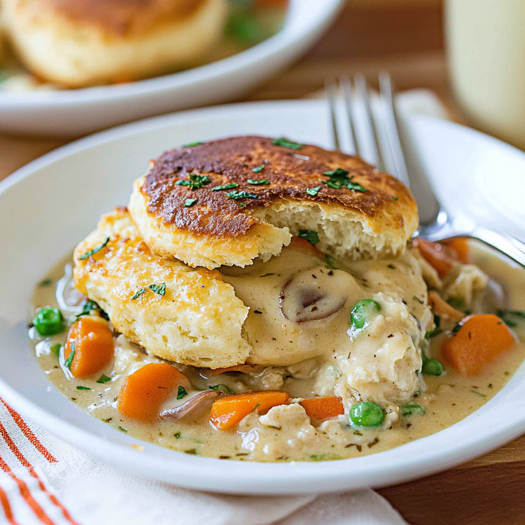 Recipe preparation for chicken and biscuits