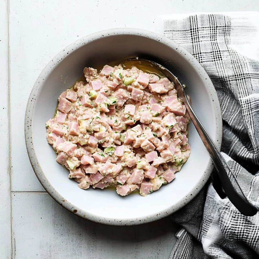 Recipe preparation for old-fashioned ham salad